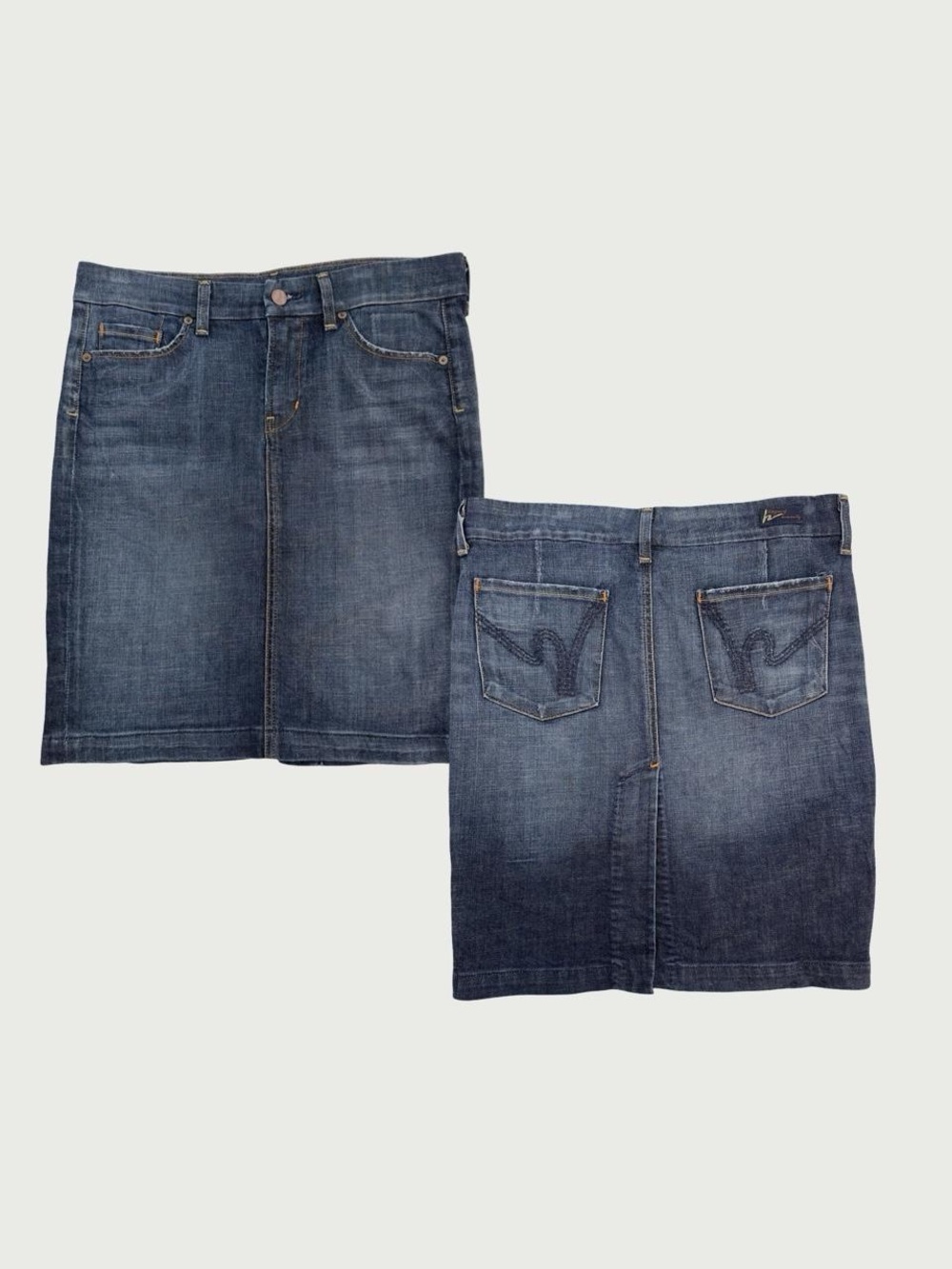 Low Rise Denim Pencil Skirt